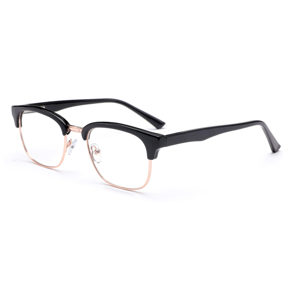 Wholesale Acetate Semi-Rimless Black Reading Glasses 3113