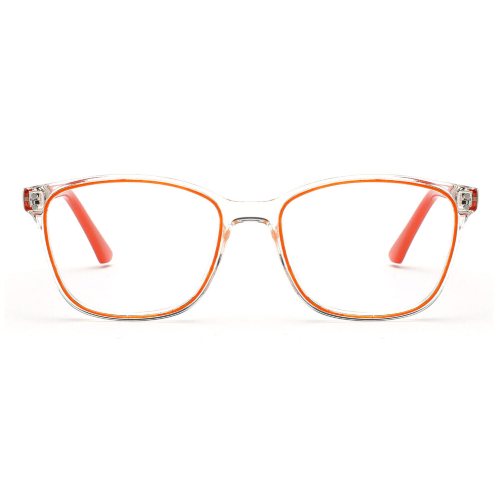 Transparent Orange Square Frame Eyewear 231074