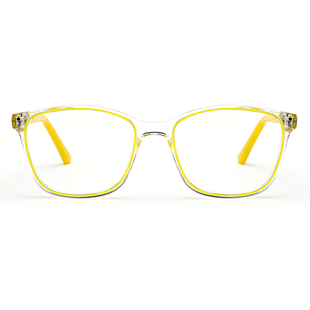 Transparent Yellow Square Frame Eyewear 231074