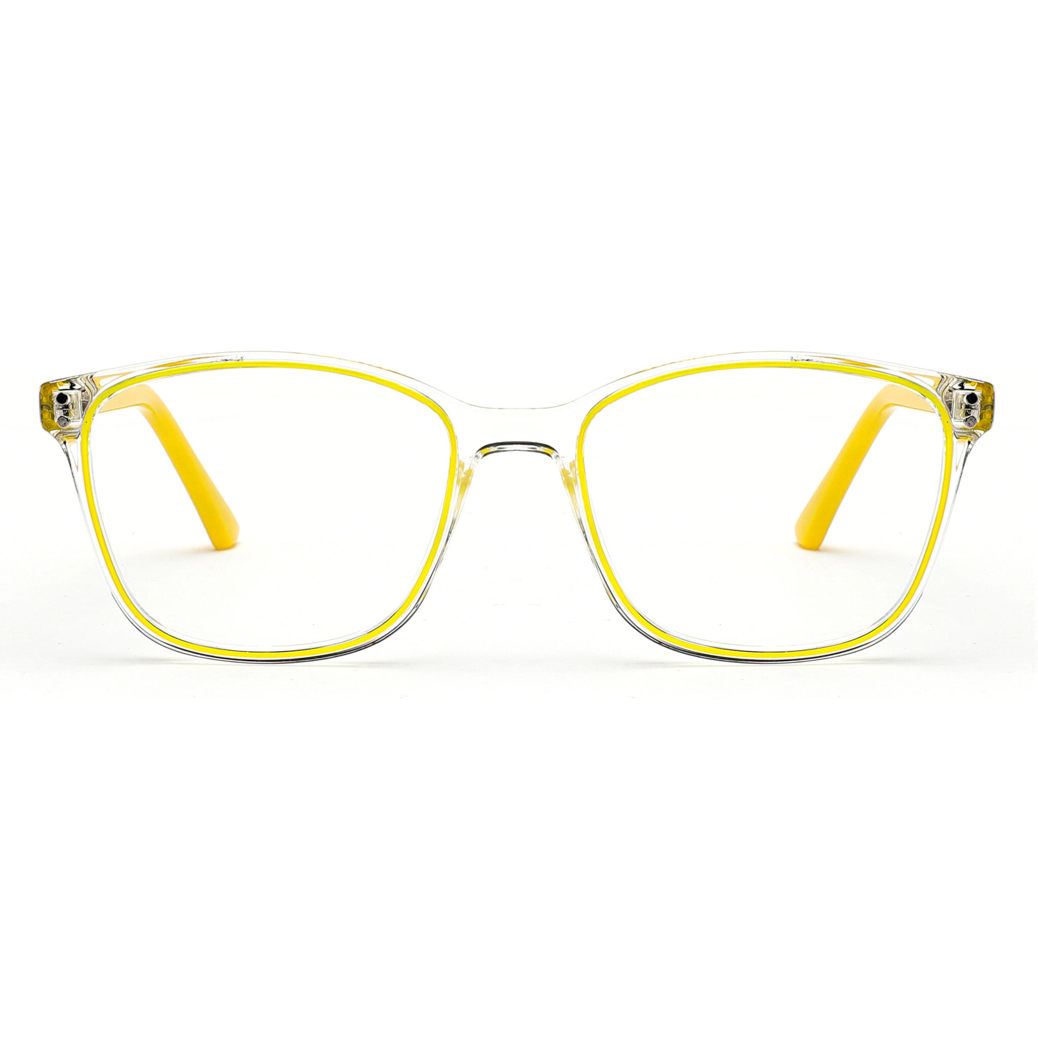 Transparent Yellow Square Frame Eyewear 231074