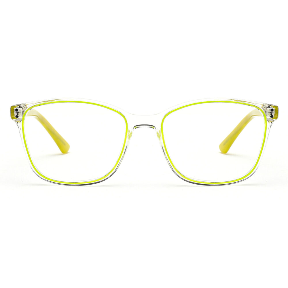 Transparent Green Square Frame Eyewear 231074