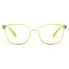 Transparent Green Square Frame Eyewear 231074