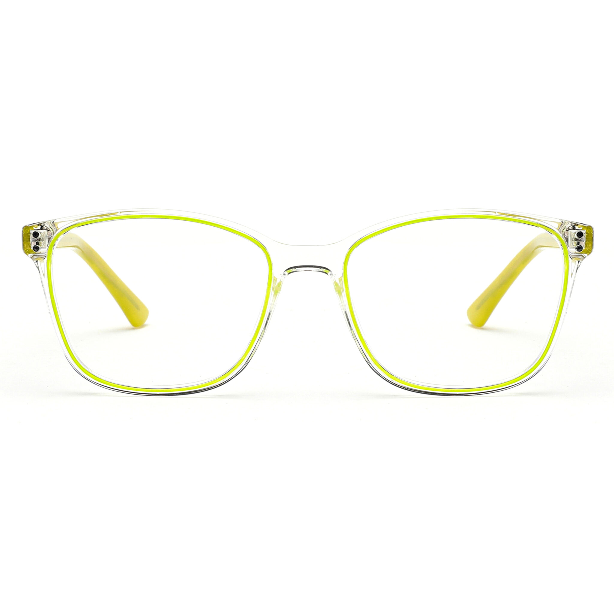 Transparent Green Square Frame Eyewear 231074