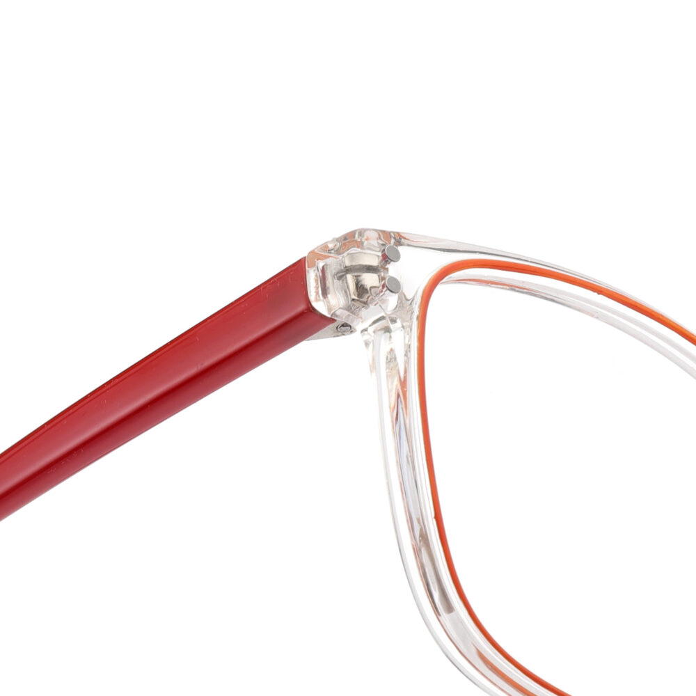 Transparent Red Square Frame Eyewear 231074