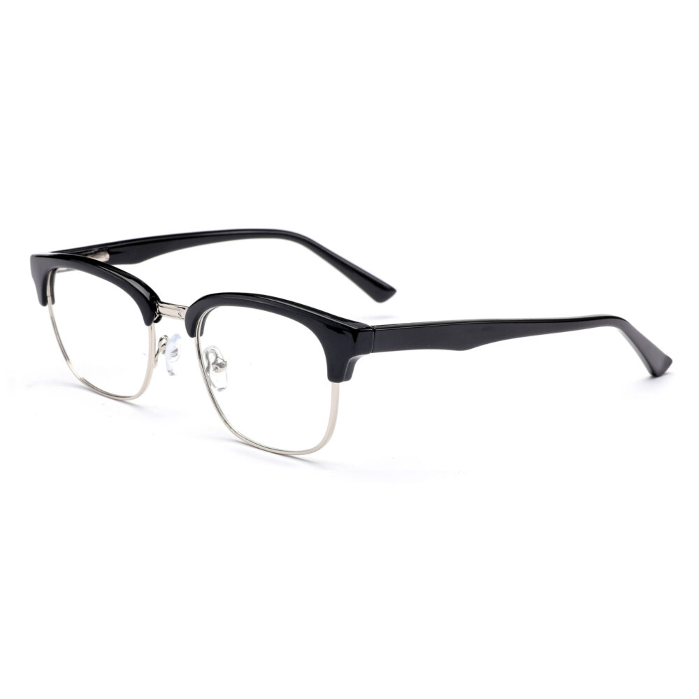 Wholesale Acetate Semi-Rimless Silvery Reading Glasses 3113