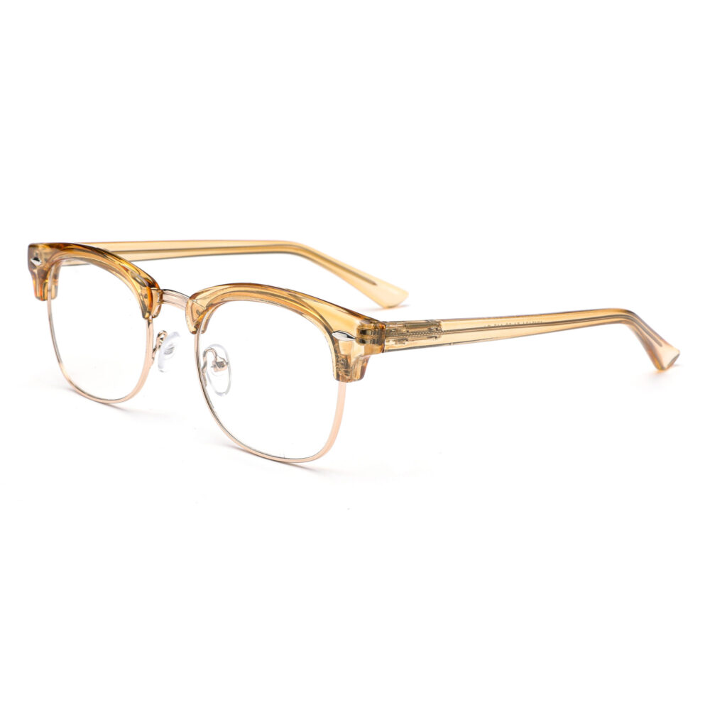 Wholesale Acetate Yellow Semi-Rimless Eyeglasses 3134