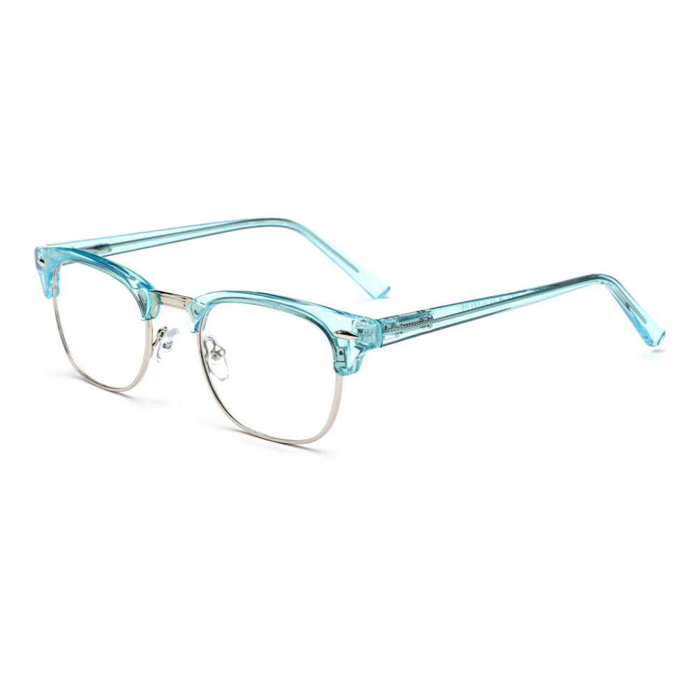 Wholesale Transparent Blue Browline Eyeglasses 3135