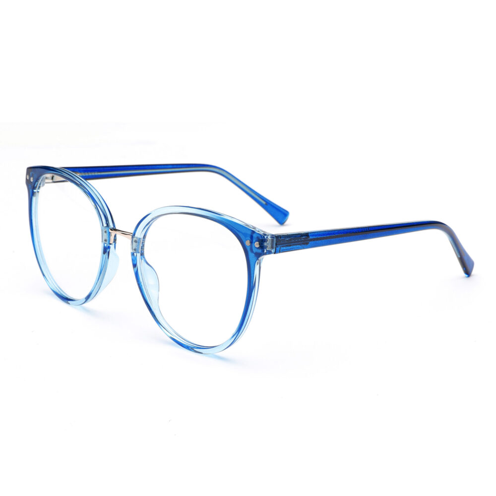 Wholesale Acetate Blue Round Blue Light Glasses 2096