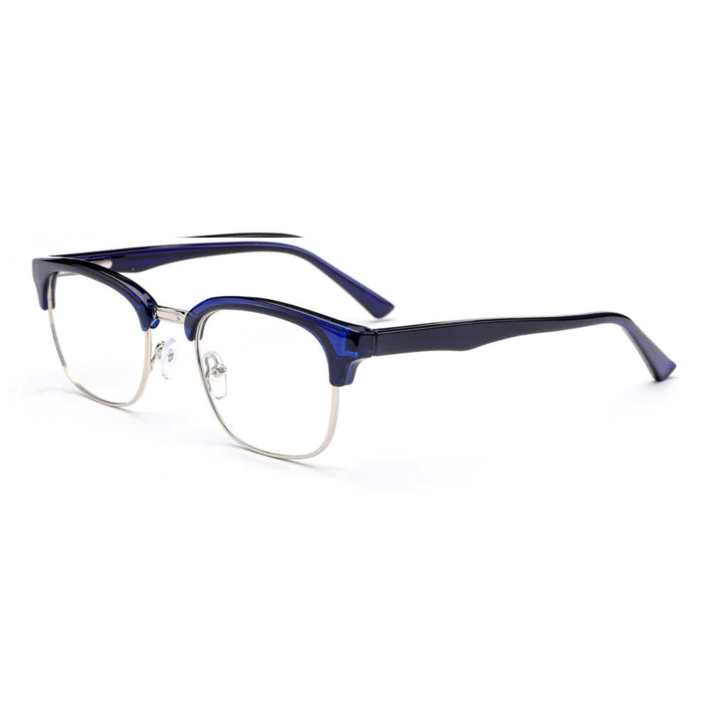 Wholesale Acetate Semi-Rimless Blue Reading Glasses 3113