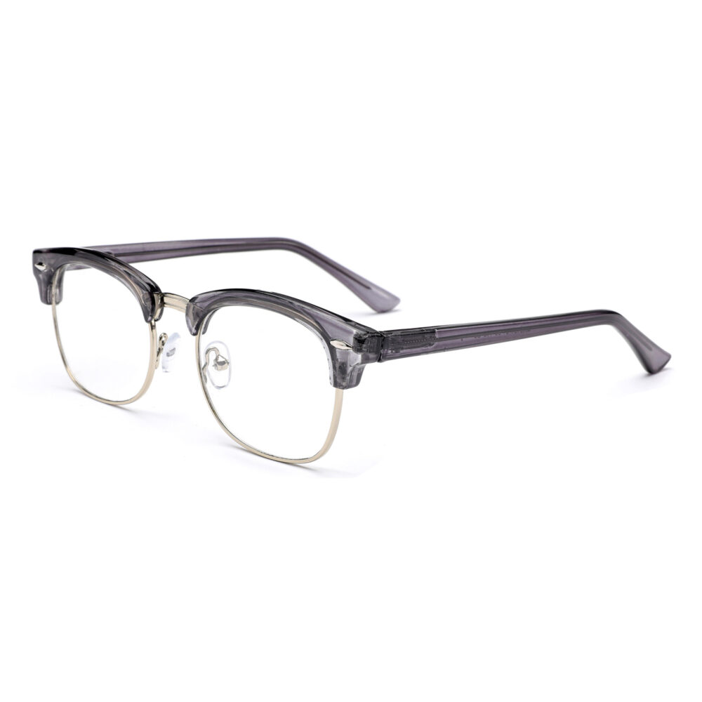 Wholesale Acetate Grey Semi-Rimless Eyeglasses 3134