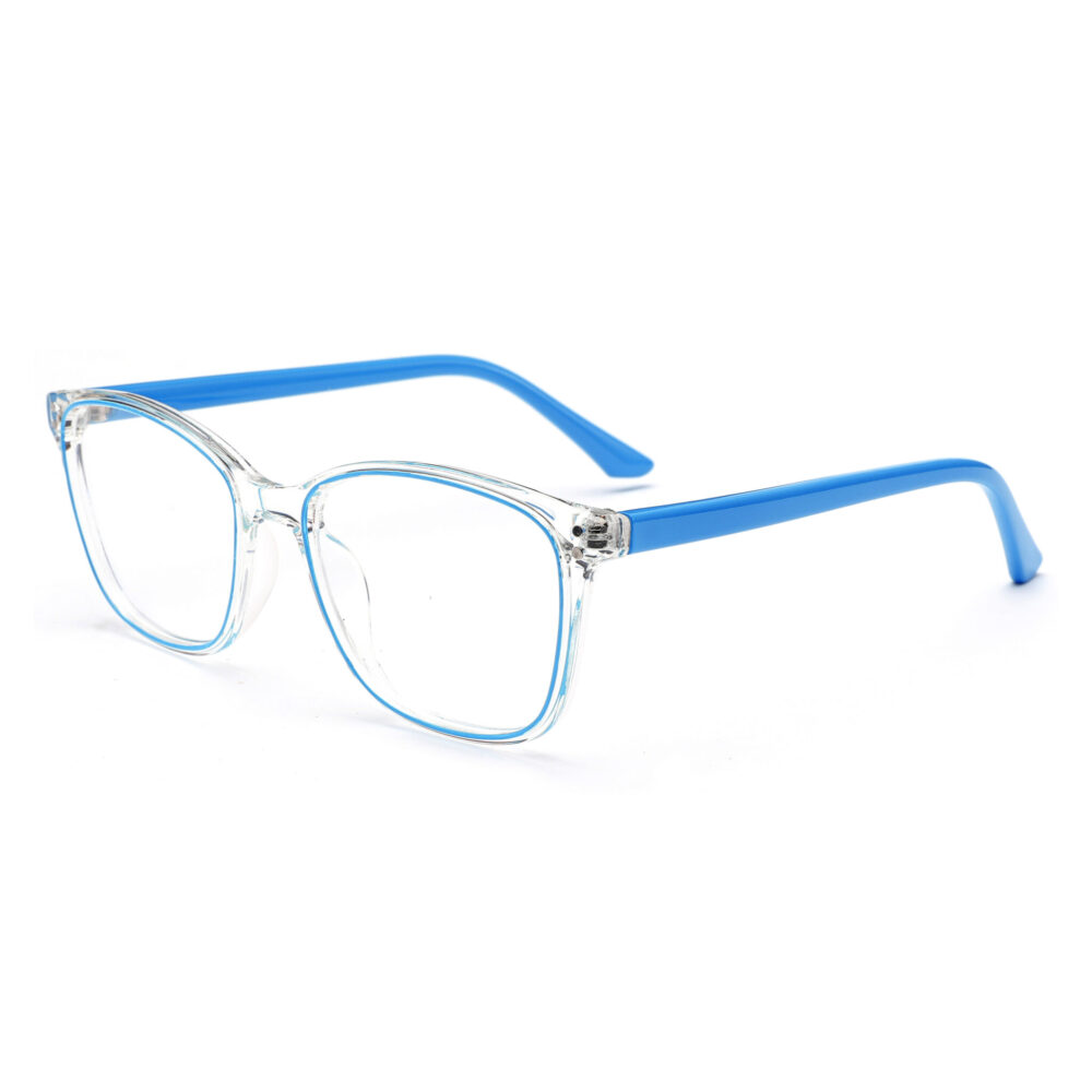 Transparent Blue Square Frame Eyewear 231074