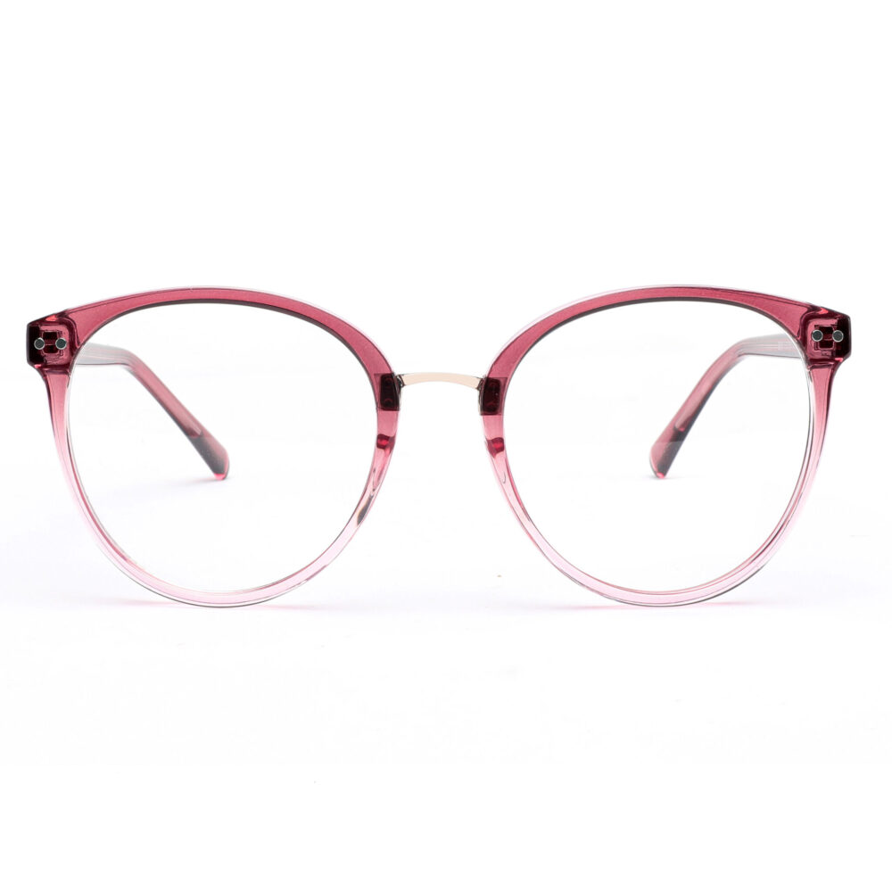 Wholesale Acetate Red Round Blue Light Glasses 2096