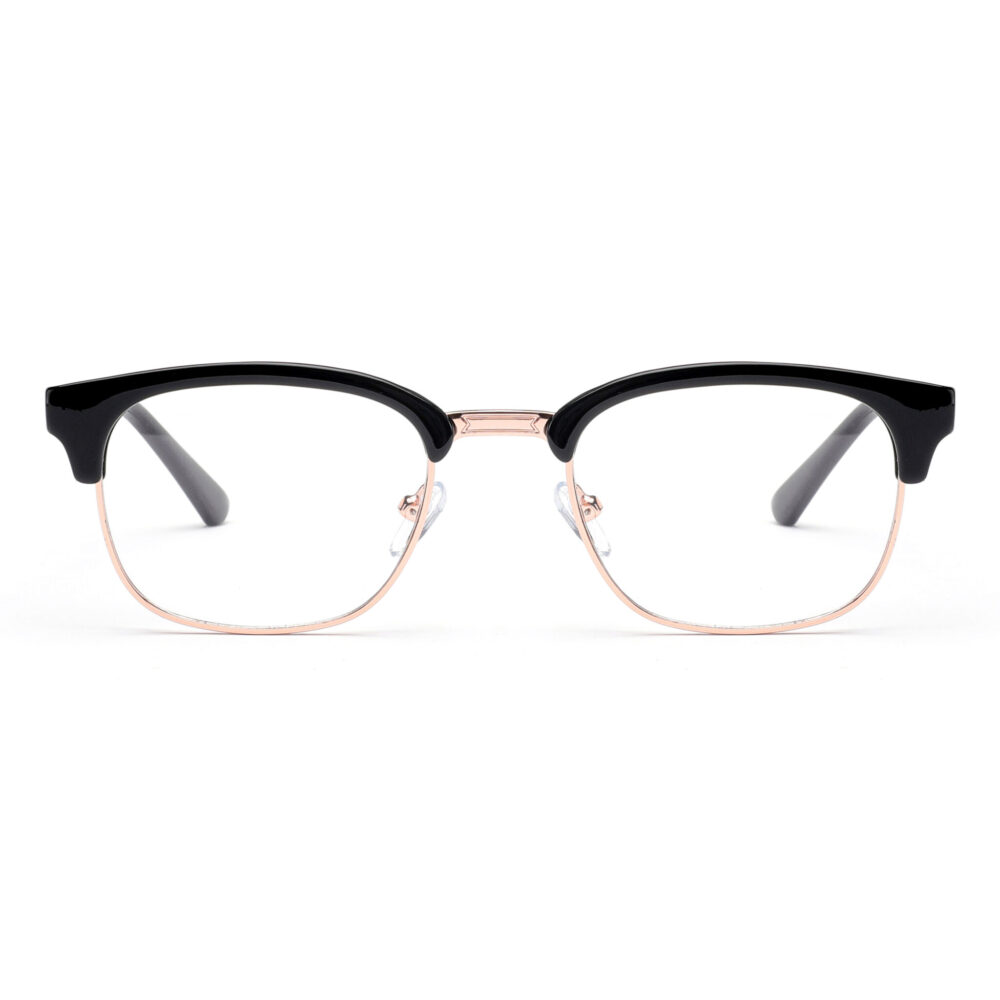 Wholesale Acetate Semi-Rimless Black Reading Glasses 3113