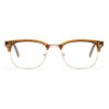 Wholesale Brown Browline Semi-Rimless Eyeglasses 3612