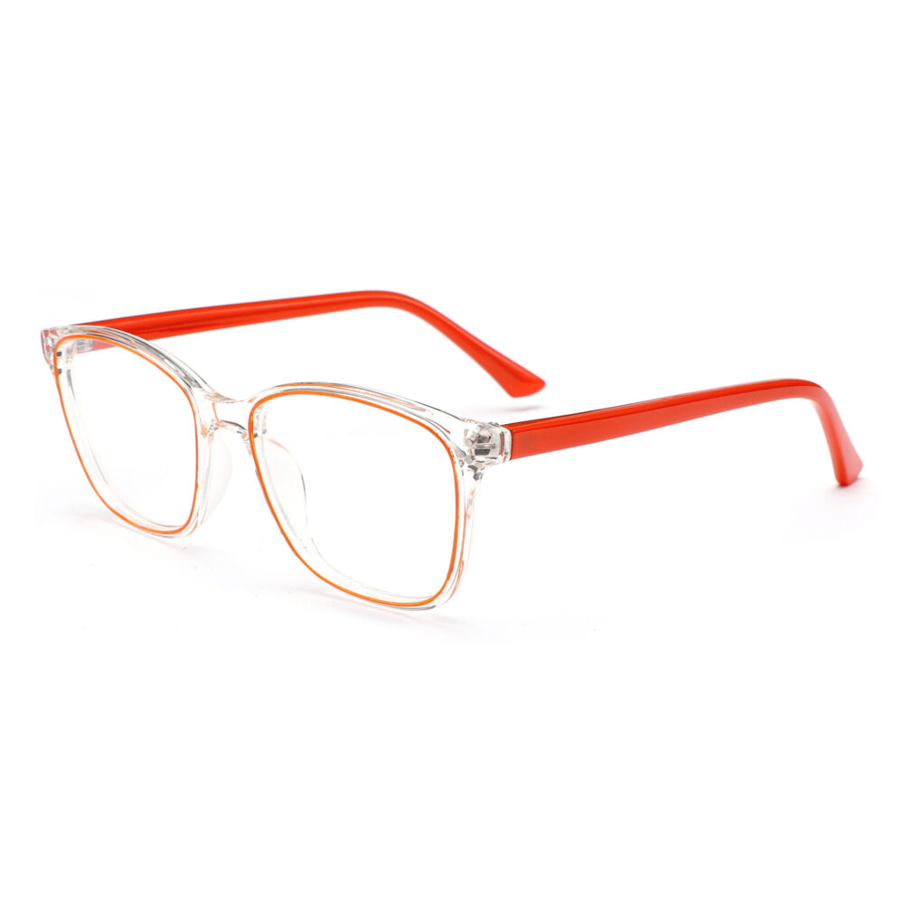 Transparent Orange Square Frame Eyewear 231074