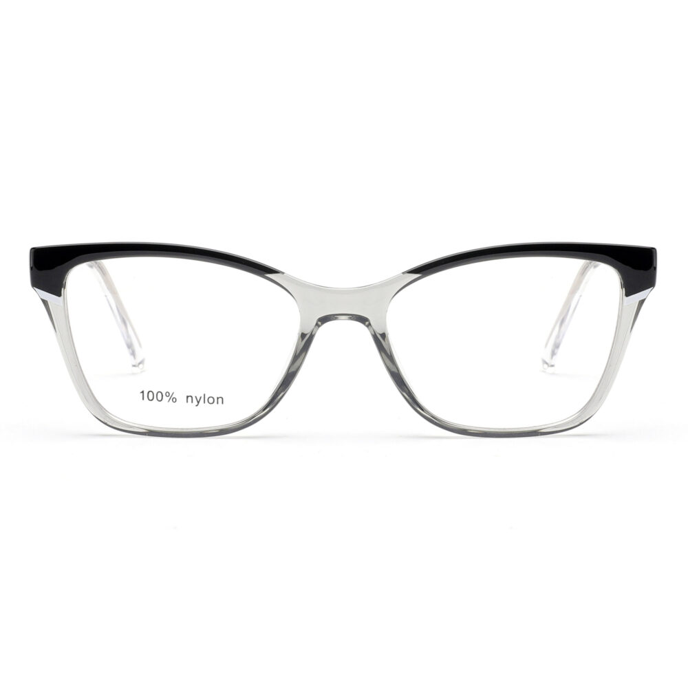 Two-Tone Grey Acetate Reading Glasses - Trendy Full-Rim Design