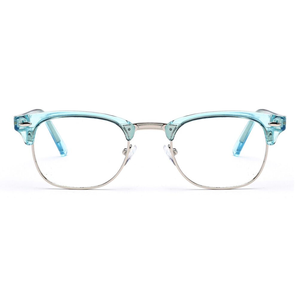 Wholesale Transparent Blue Browline Eyeglasses 3135