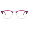 Wholesale Purple Browline Semi-Rimless Eyeglasses 3612