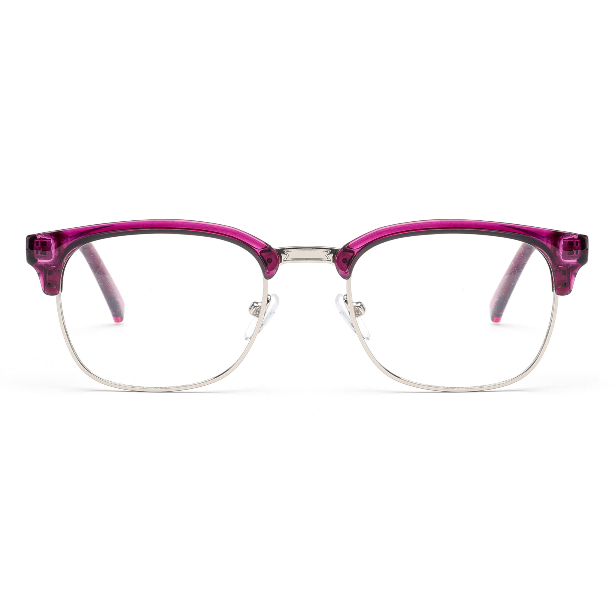 Wholesale Purple Browline Semi-Rimless Eyeglasses 3612