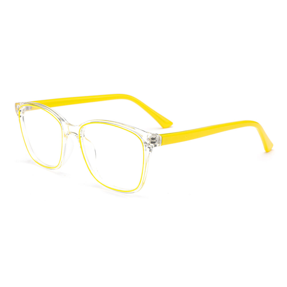 Transparent Yellow Square Frame Eyewear 231074