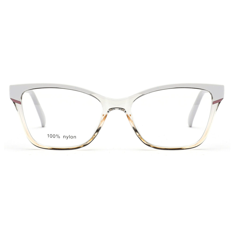 Two-Tone White Acetate Reading Glasses - Trendy Full-Rim Design