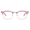 Wholesale Transparent Pink Browline Eyeglasses 3135