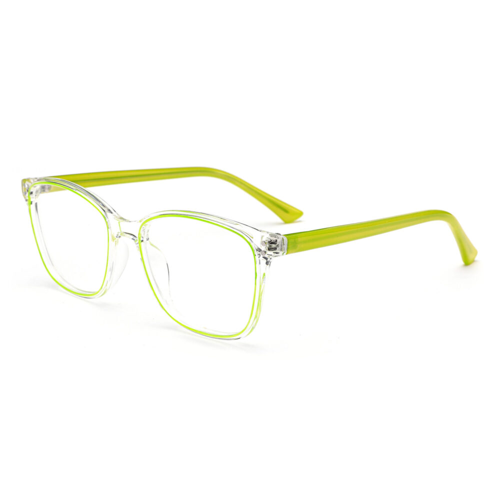 Transparent Green Square Frame Eyewear 231074