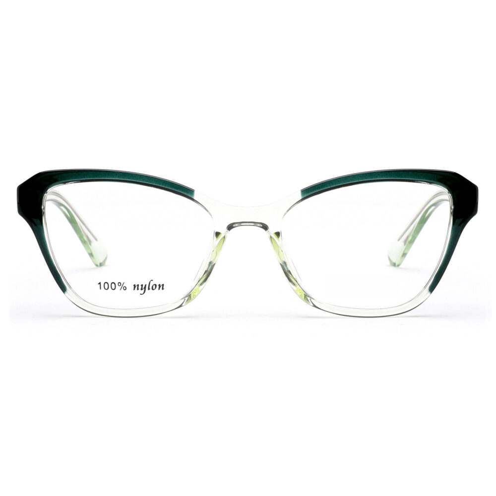 Two-Tone Tortoise Cat Eye Acetate Glasses - Green Polygon