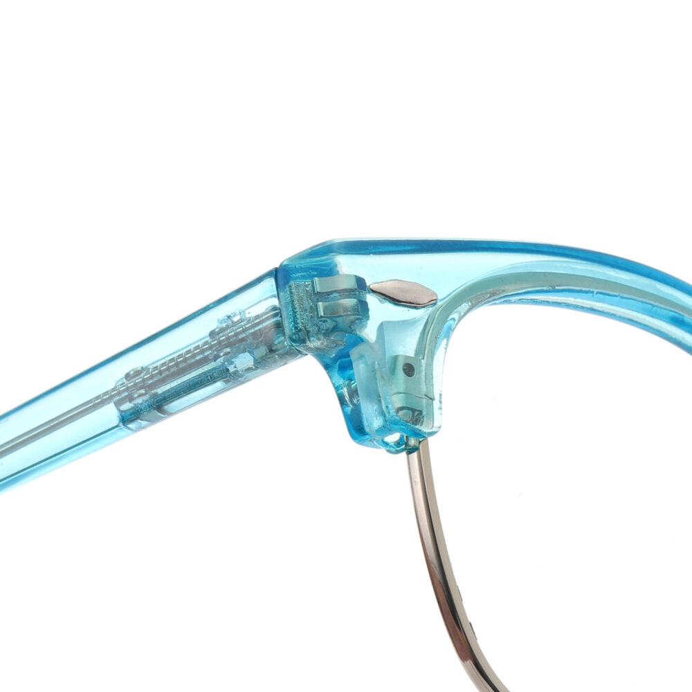 Wholesale Acetate Blue Semi-Rimless Eyeglasses 3134