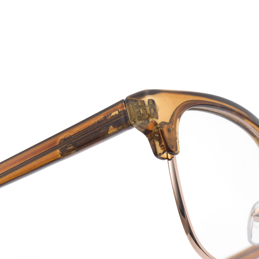 Wholesale Brown Browline Semi-Rimless Eyeglasses 3612