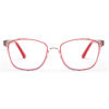 Transparent Red Square Frame Eyewear 231074