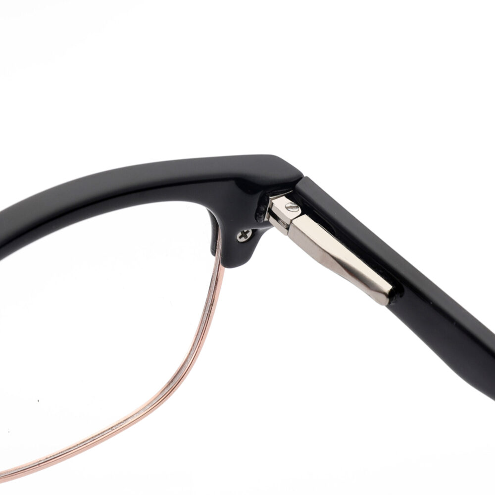 Wholesale Acetate Semi-Rimless Black Reading Glasses 3113