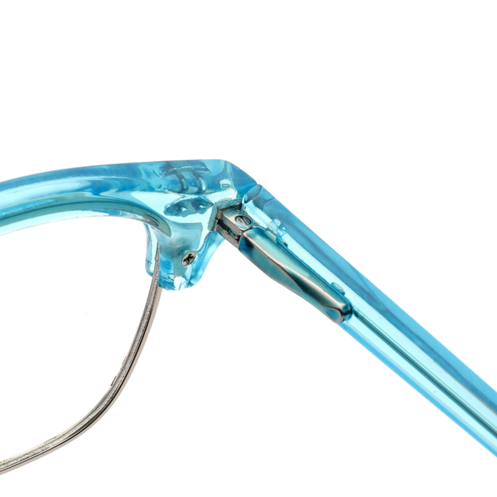 Wholesale Acetate Blue Semi-Rimless Eyeglasses 3134