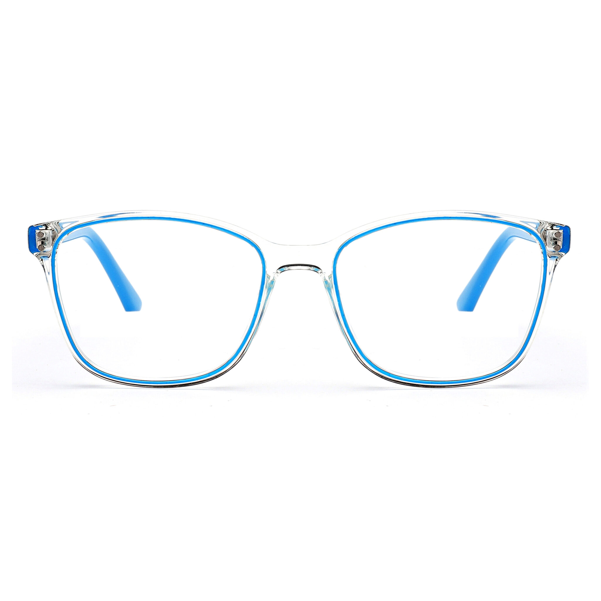 Transparent Blue Square Frame Eyewear 231074